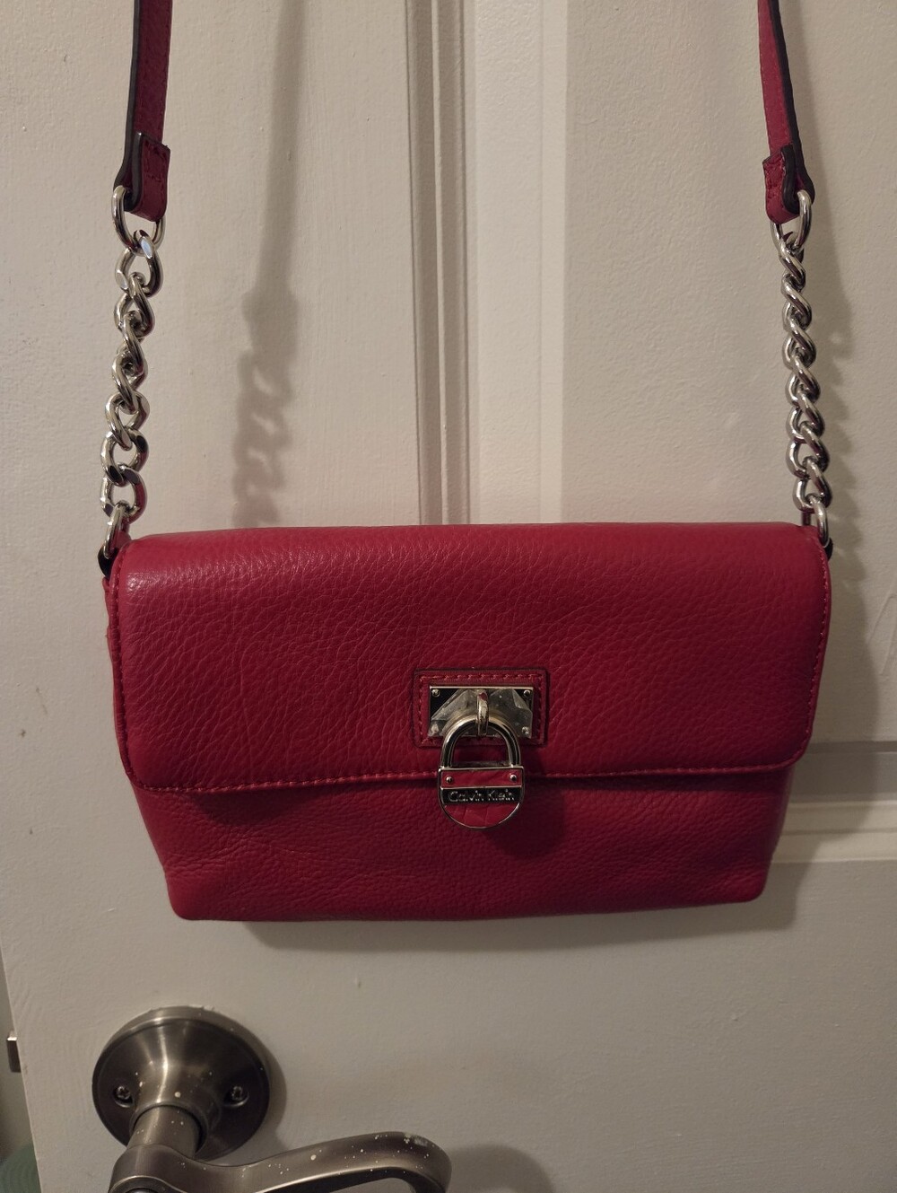 Calvin Klein Red Leather Crossbody